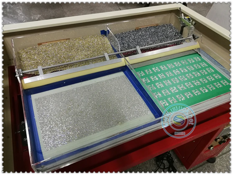 automatic ds 07102 ultrasonic hot fix rhinestone shaking machine crystal rhinestone counter applicator hot fix brush machine