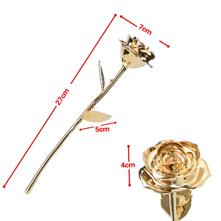 
2021 latest Top quality Valentine day Gift 24k gold plated flower romantic Artificial rose 