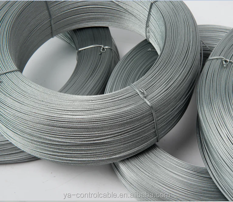 galvanized stainless steel control wire rope for bicycle and motorcycle steel wire rope galvanized