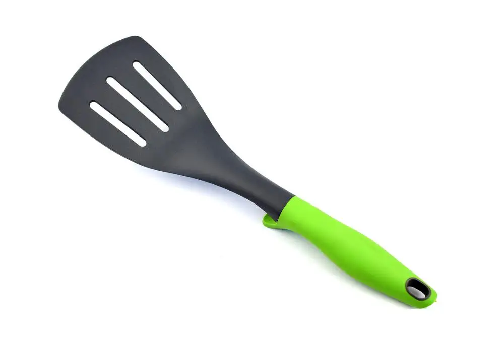 New heat resistant food safe nylon kitchen cooking utensils set 6 pieces with plastic holder