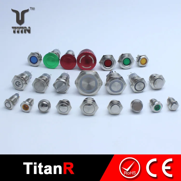 Tiny flat reset waterproof push button switch 120v