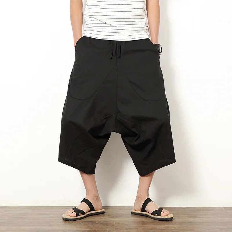 
Thai pants bloomers male loose linen shorts Nepal seven pants wide leg big radish beach pants 