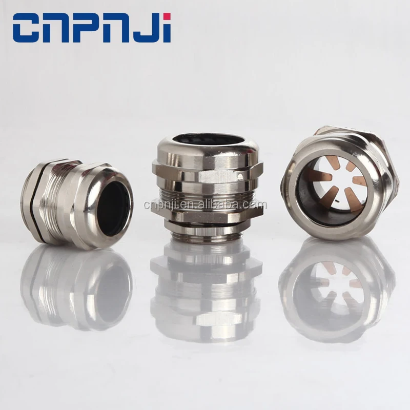 PINJI водонепроницаемый соединительный кабель никелированная латунь m25-M63 EMC экранированный метрические кабельный сальник для герметизации провода