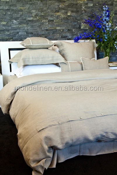 
nature french flax linen stone washed bedding set 