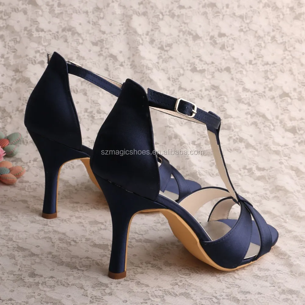 Wedopus Navy Evening Shoes Sandals Satin