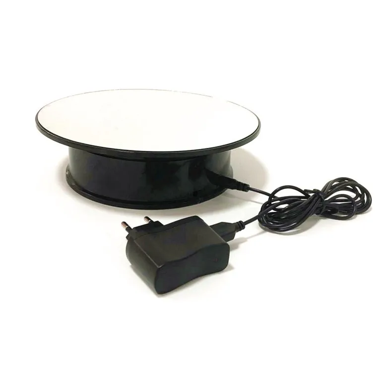 Mirror Glass  Rotating Display Stand Electric Turntable Show Holder For Crystal Watch Camera