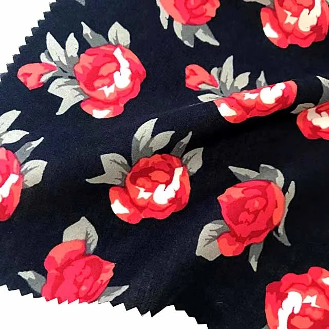 Best Selling 100% Printed Viscose Rayon Small Flower Print  Fabric For Women Dresses