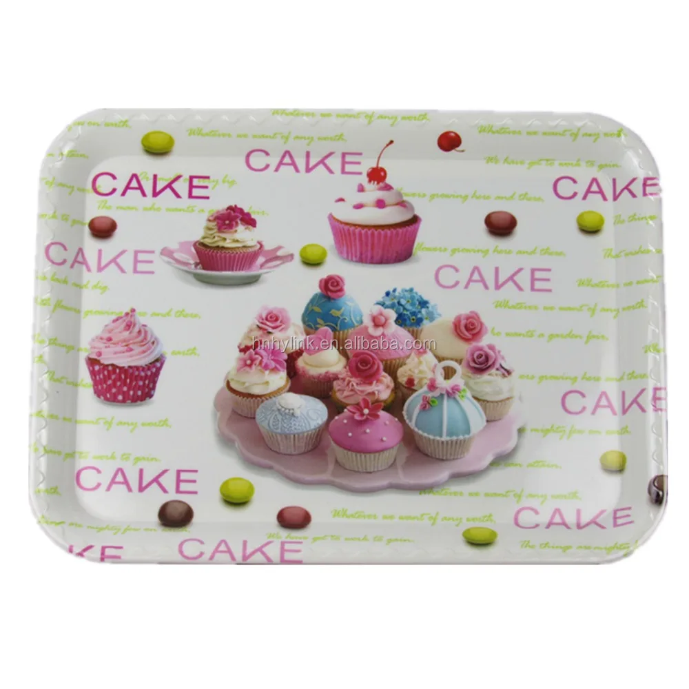 H21031-6 35*25CM Customized Printing Restaurant Plastic Melamine Food Serving Tray