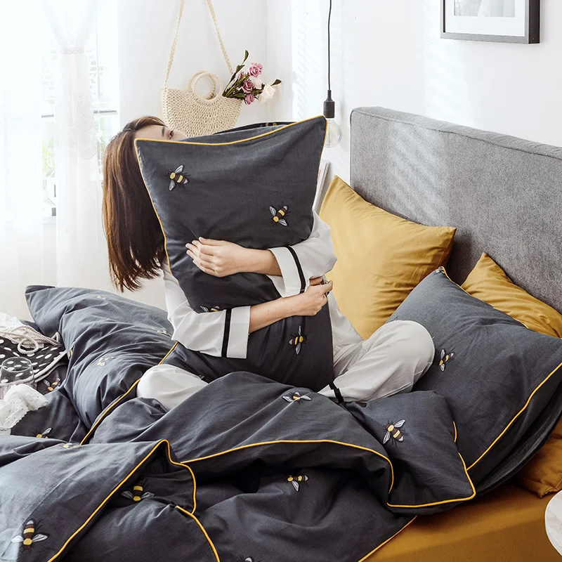 Percale 100% cotton linen 3-piece paisley boho bedding sheet set