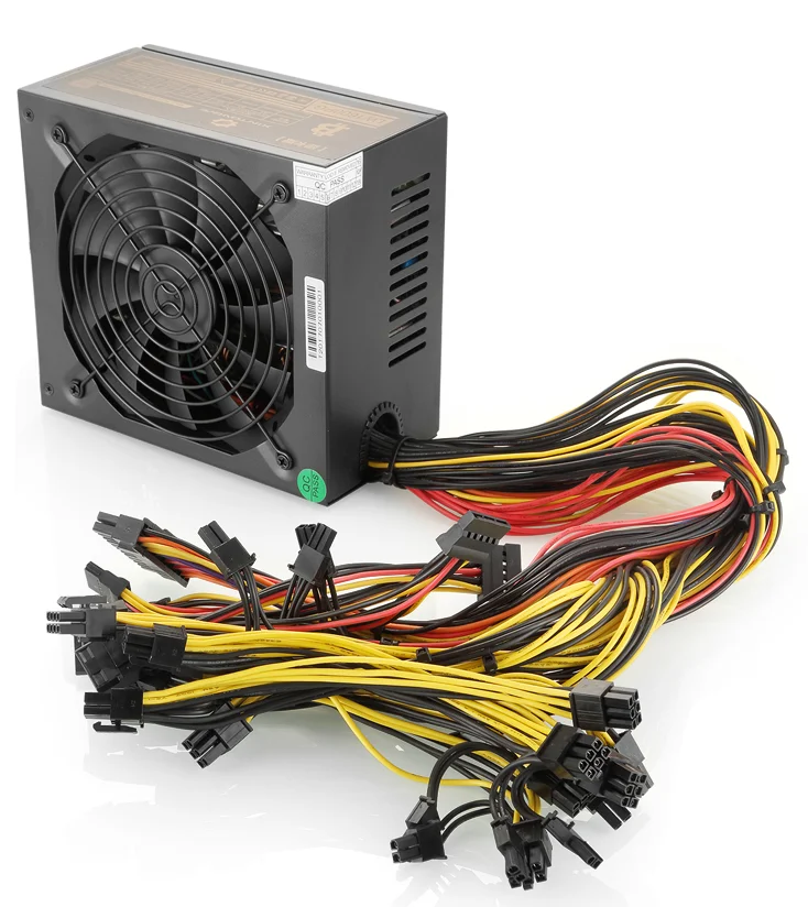  Блок питания 110 В блок 1600 Вт для майнинга 80 Plus Gold с 6GPU Eth Rig Ethereum монет 20 + 4 контактов> 1000 настольный