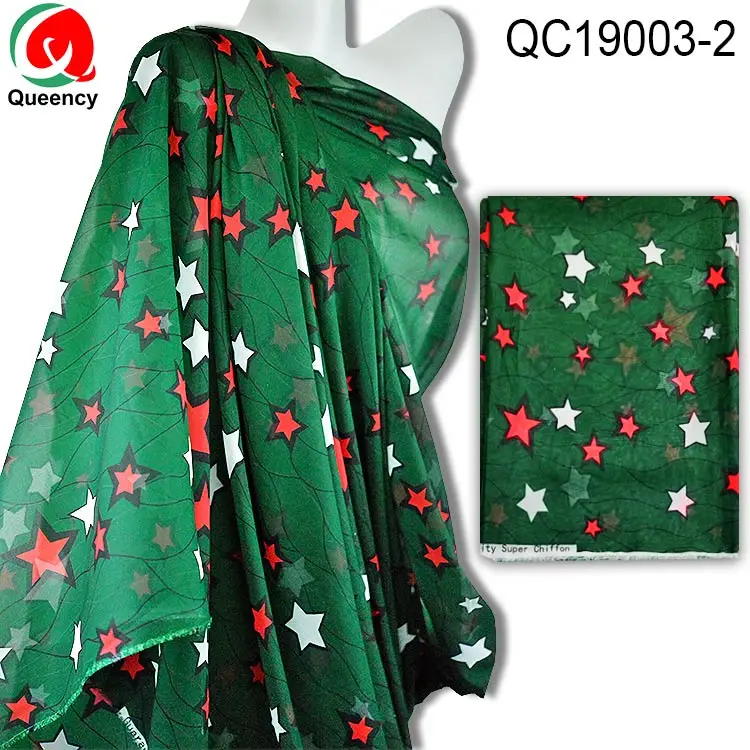 Queency African Ankara Style Soft Transparent Chiffon Fabric Party Dress Uses Of Chiffon Fabric