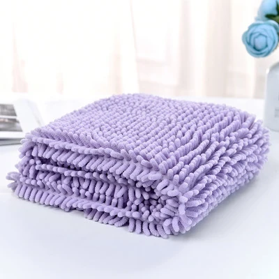 Hot Selling New Products Pet Supply Chenille Pocket Type Soft Absorbent Drying Microfiber Grooming Towel Dog Wash Bath Towels