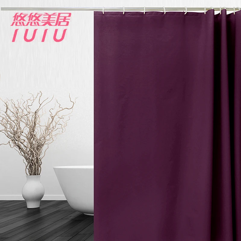 High quality low price shower curtain with solid color