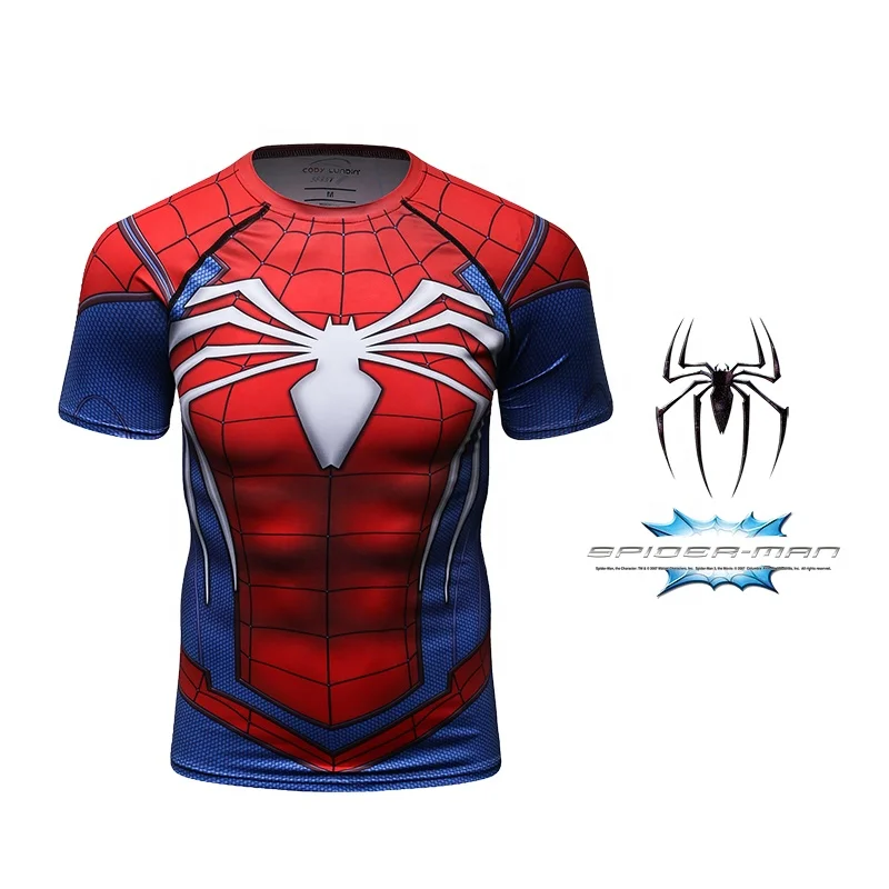Wholesale Compression Clothes Mens Sublimated Custom Superhero Shirt