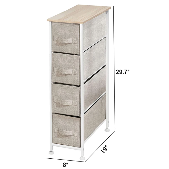 folding removable 4 drawers non woven storage rolling cart organizer