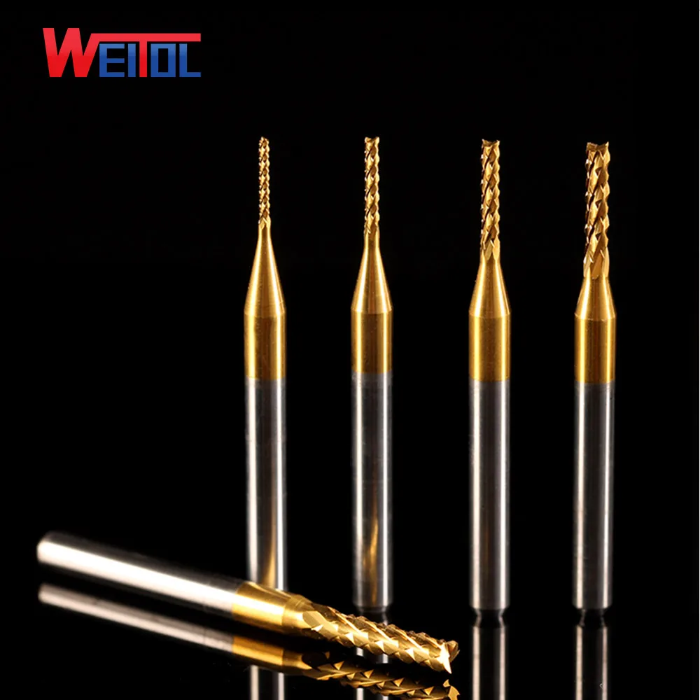 Titanium Coat Carbide CNC PCB end mill engraving bits