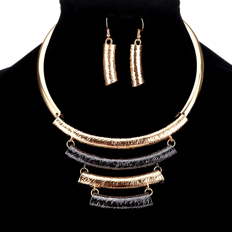 CJ9526 Fashion metal necklace and earrings set Vintage jewelry set can mix colors wholesale