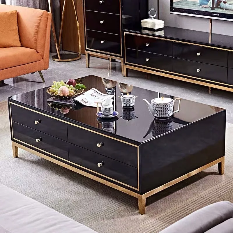 Luxury Tv stand Black and White TV unit Luxury Led Tv table