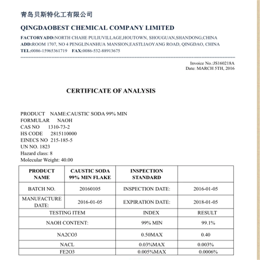 
NaOH manufacture company producer Caustic Soda NaOH Sodium Hydroxide real 99% 