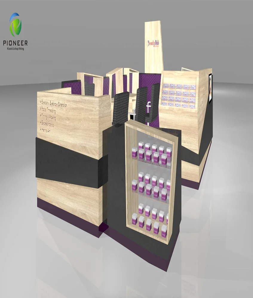Beauty Salon Nail Bar Kiosk Eyebrow Threading Kiosk For Sale