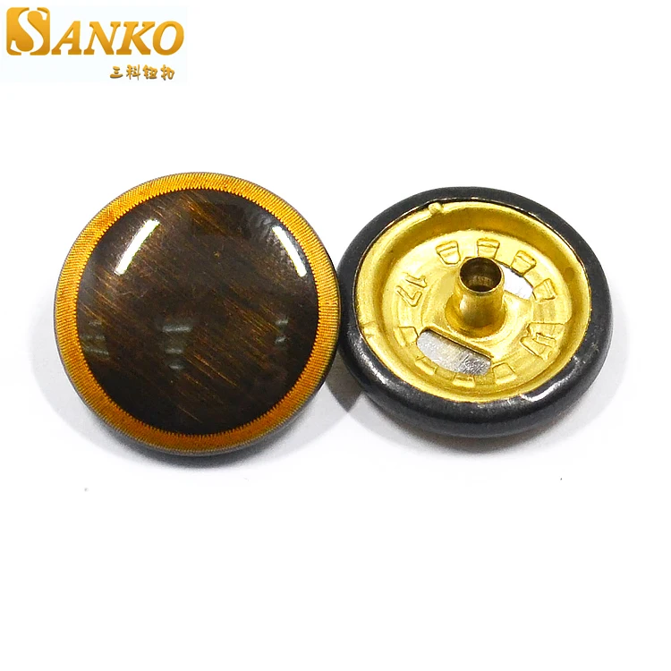Decorative Snap Button Cover Colored Brushed Custom Metal Buttons Magnetic Round Nickel-free Eco-friendly Dry Cleaning Flatback