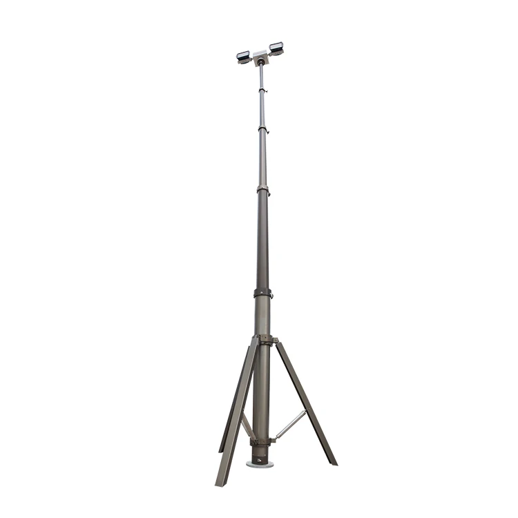Mobile tripod antenna pole mast heavy camera