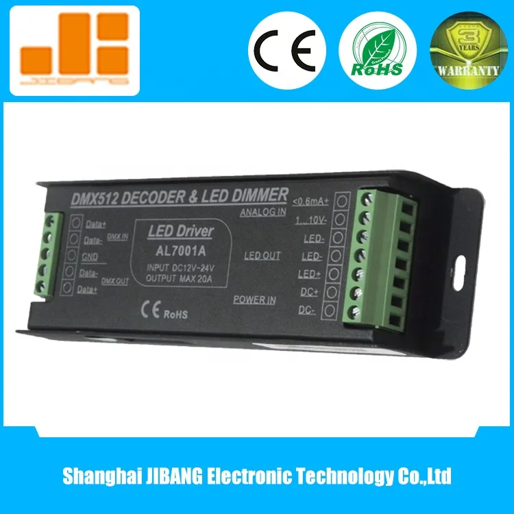 20A Dimming 0-10V PWM LED DMX Dimmer for Digital LED Light