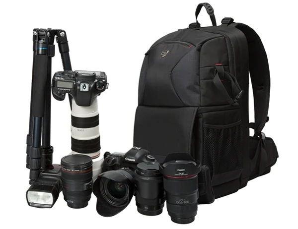 Promotional Large Capacity Black Waterproof Travel Anti-shock SLR/DSLR Camera Backpack