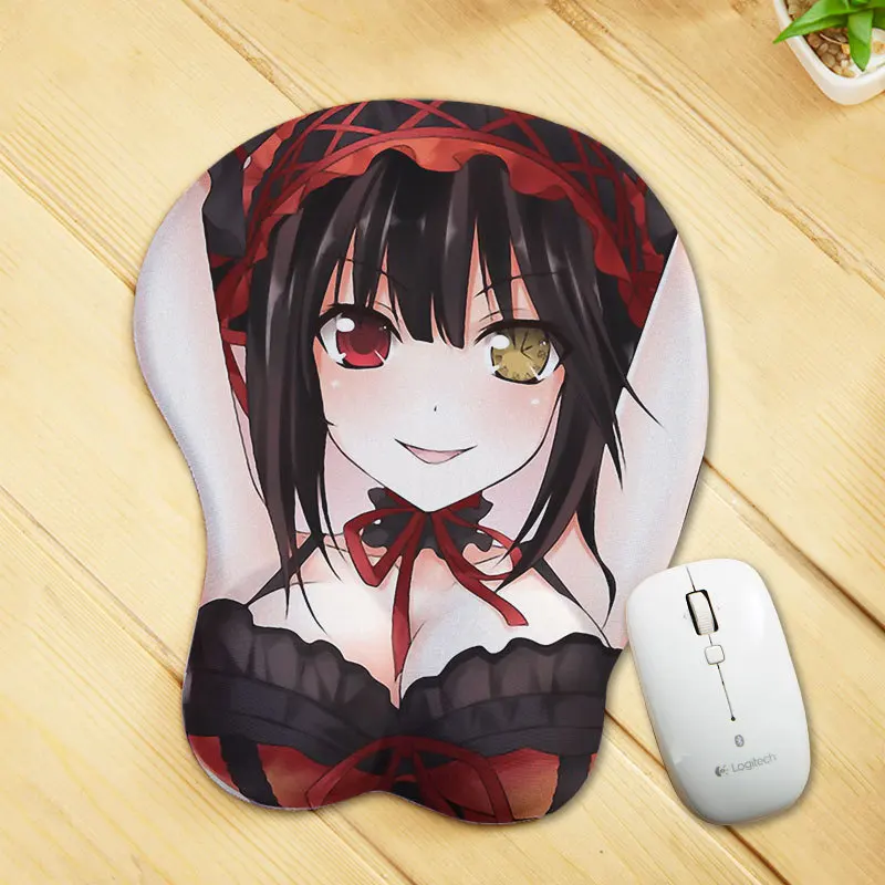 
Cute Soft Cartoon Girl 3D Big Breast Boobs Silicone Wrist Rest Support Mat Gaming Oppai Mouse Pad 
