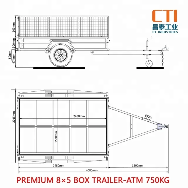 
6X4 Standard Hot Dipped Galvanized Box Trailer For Sale 