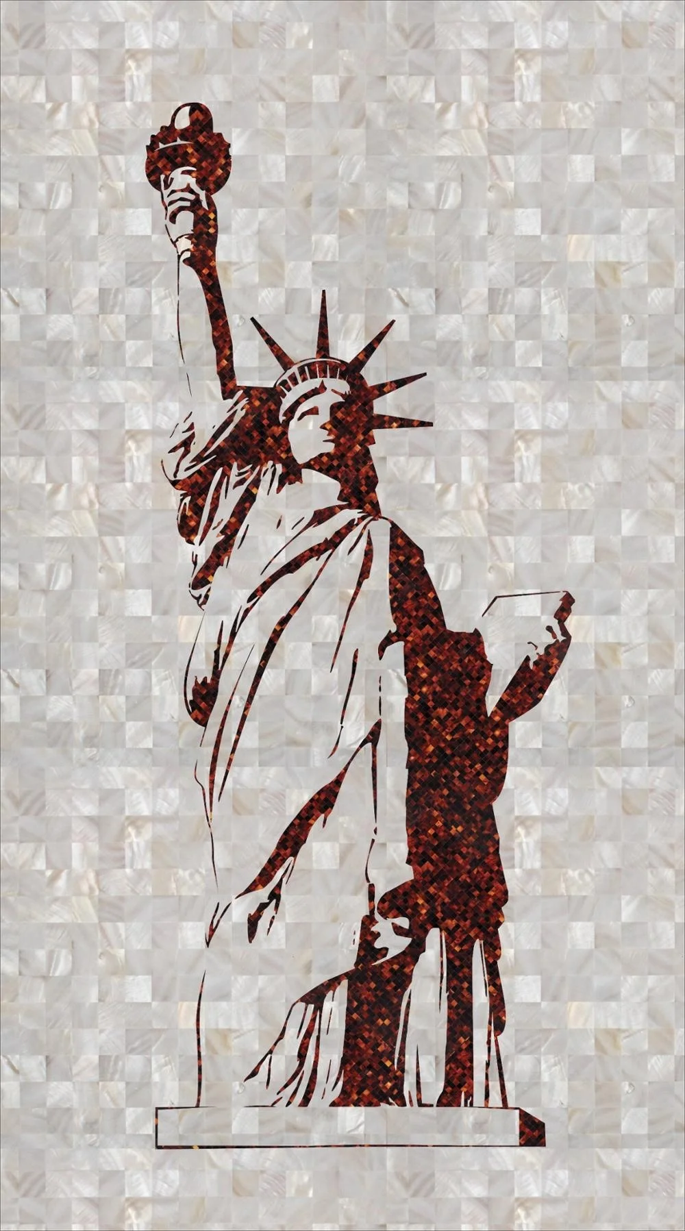 China Supplies Custom Luxury Nature Shell Mosaic Art Craft Mural For Wall Decor