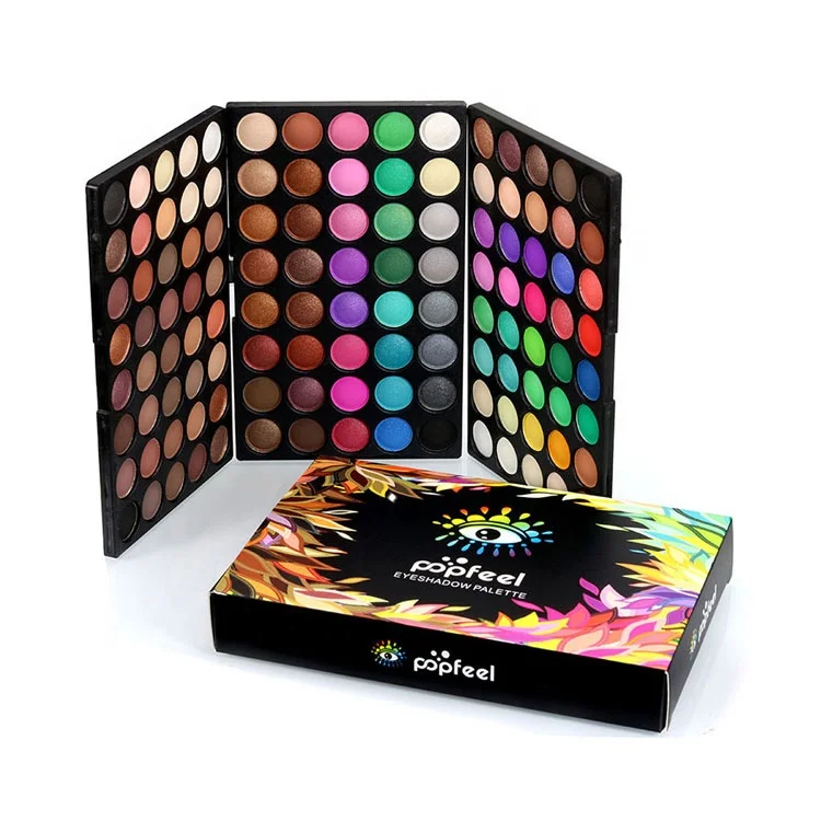 Hot sale Cosmetics professional 120 colors pressed glitter shimmer highly pigmented eyeshadow palette for party