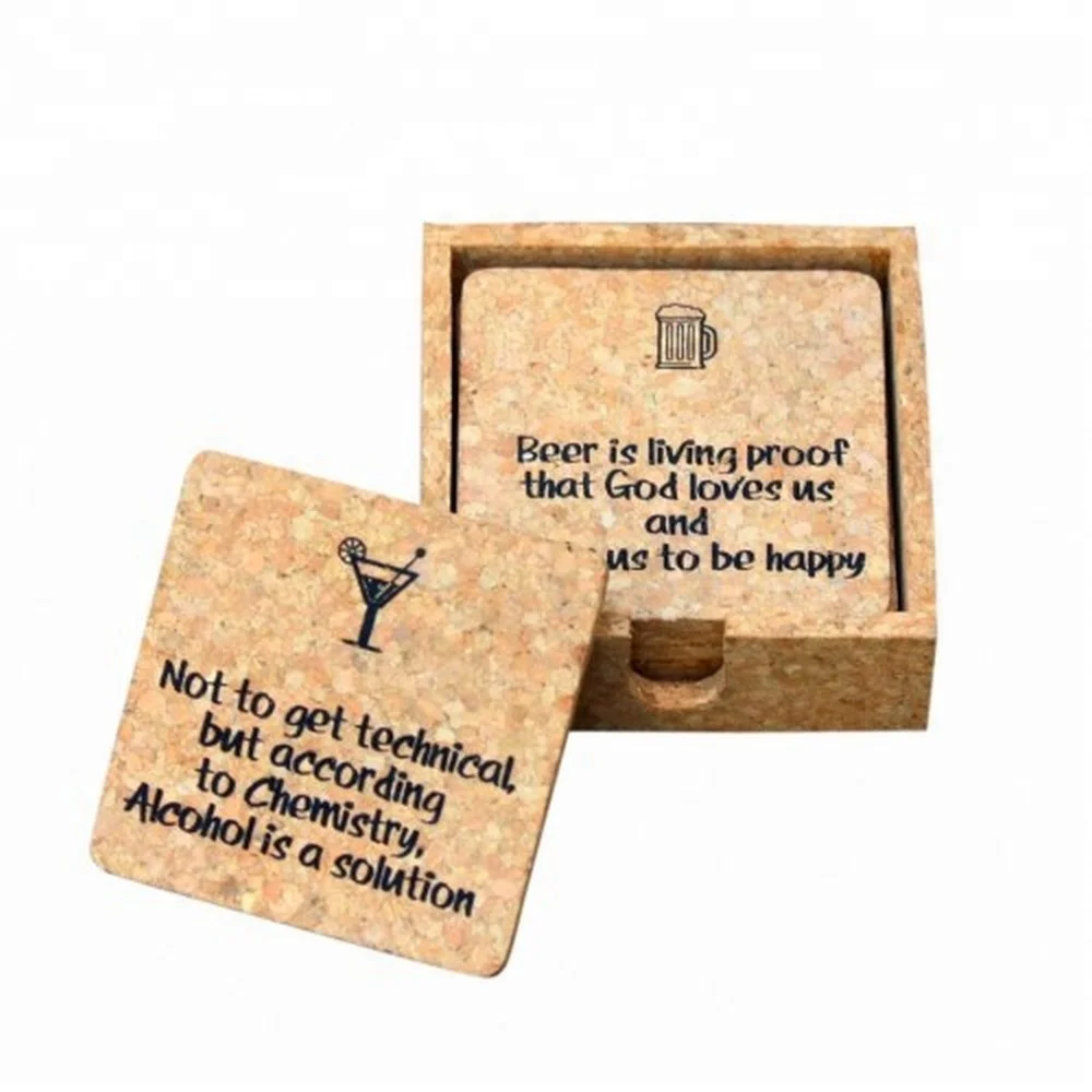 New 2023 Cheap Custom Printed Sublimation Blank mdf Round Cork Coaster for Beer Coffee Drinks Holder with Set of 4