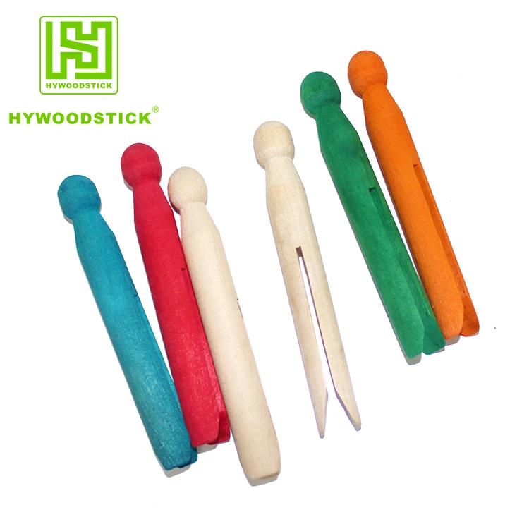 Multipurpose Eco-Friendly Wooden Pegs and Doll Pins Painted Hanger for Arts Crafts Household Decoration Home Decor