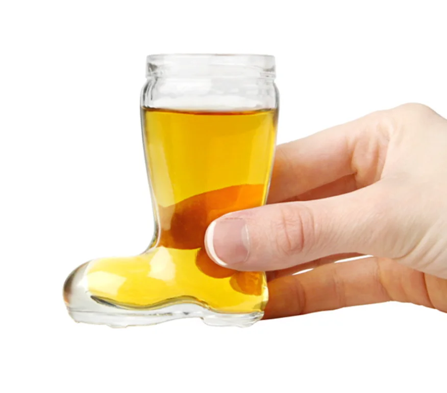Promotion Gift Durable Entertainment Glassware Barware Clear crystal tumbler Mini 1.5 Ounce Boot shaped shot glasses