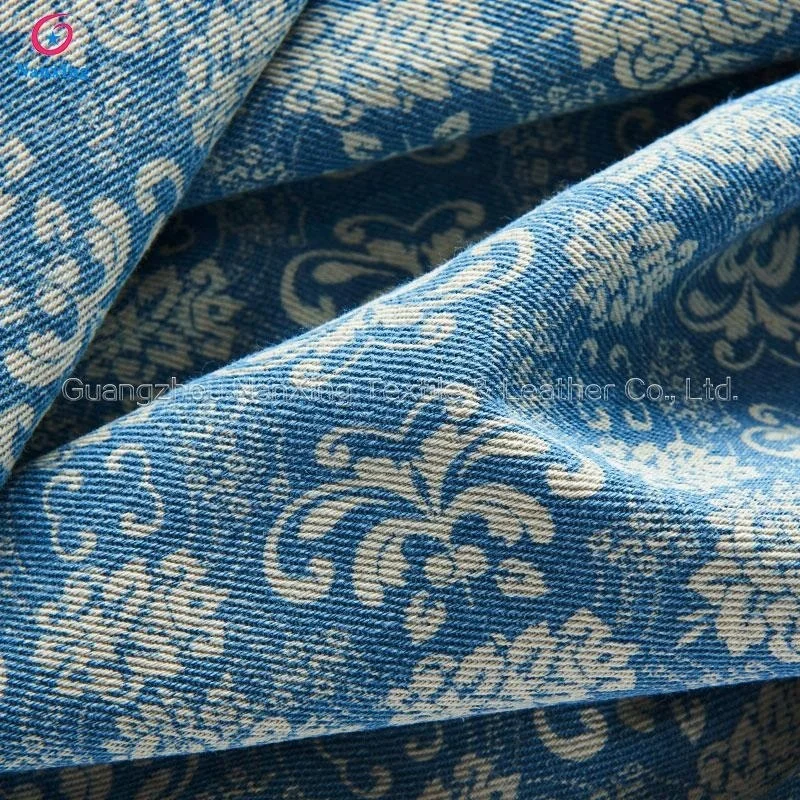 
Hot Sale Flower Pattern Printed Denim Fabric for Luggage Suitcase Polyester Cotton Denim Jeans China Factory 