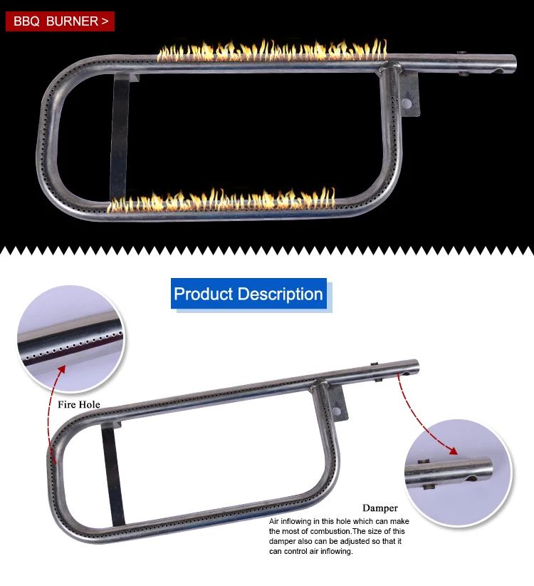 
Alibaba Express Wholesale P Shape Metal Gas Burner for Weber Grill 