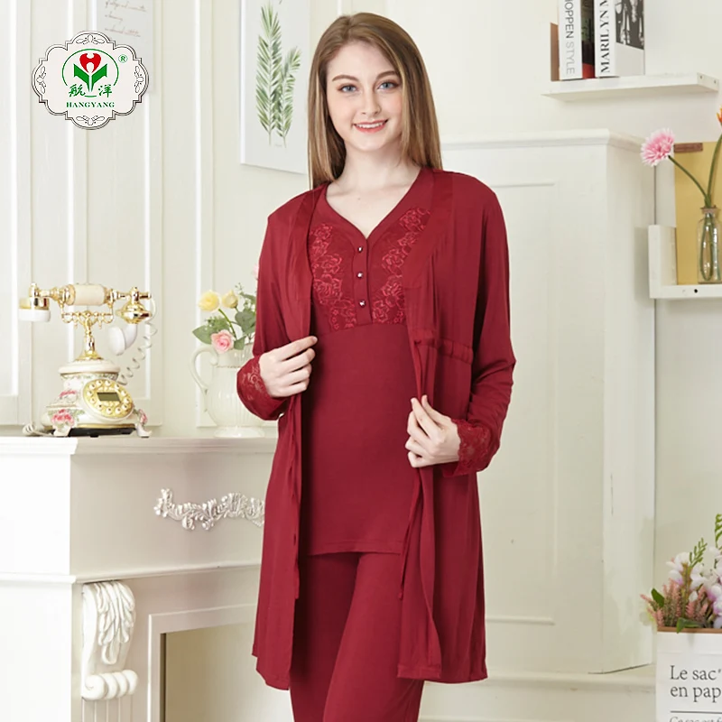 Autumn 3pcs set tighten waist adult pajamas costume pajamas wholesale