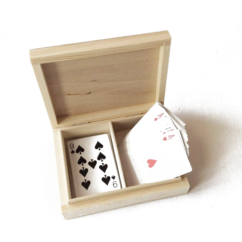 Cheaper custom wood gift box playing card wood box gift packaging