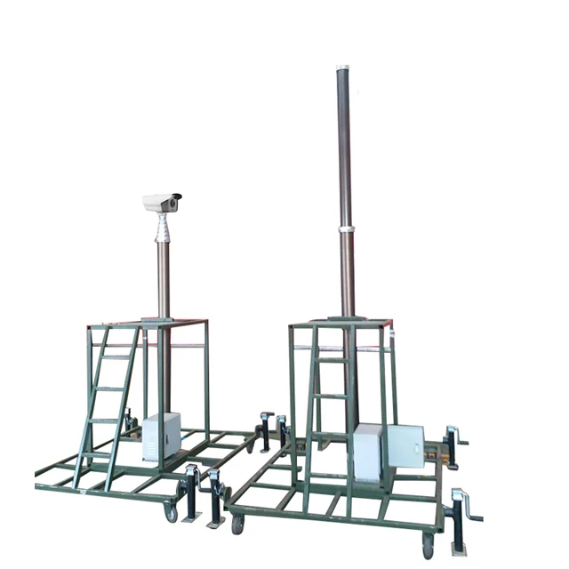 Xuedian 5m to 10m rapid deploy cctv trailer telescopic mast