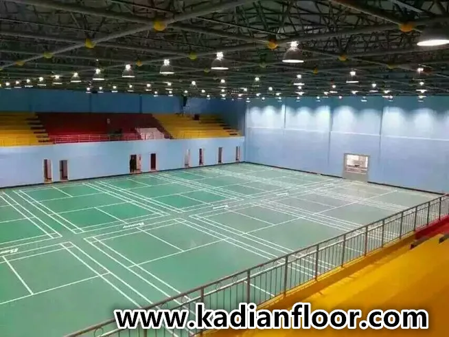 
green color indoor badminton court floor BWF approval pvc vinyl floor 