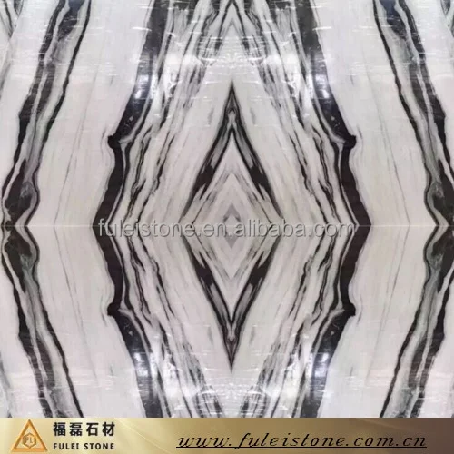 Black Wave Panda White Marble for Hotel Project Lobby Wall Floor