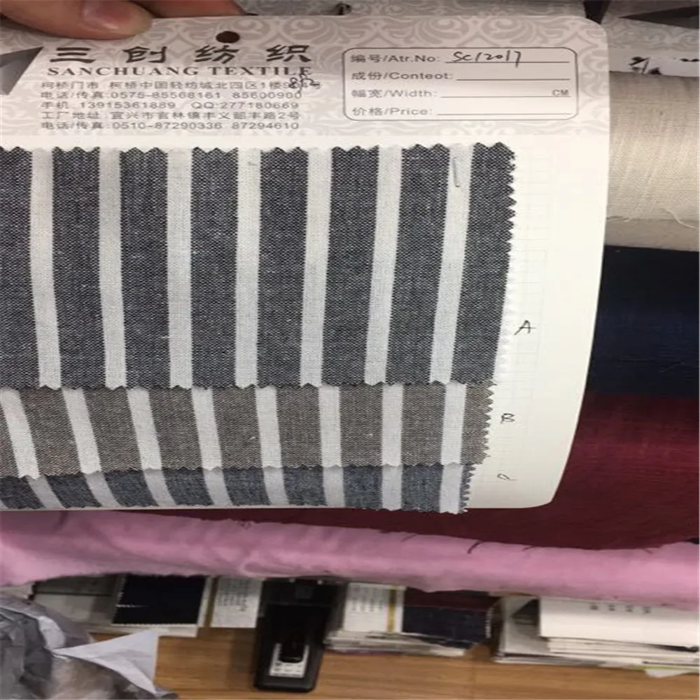 china textile fabric / linen fabric / yarn dyed fabric