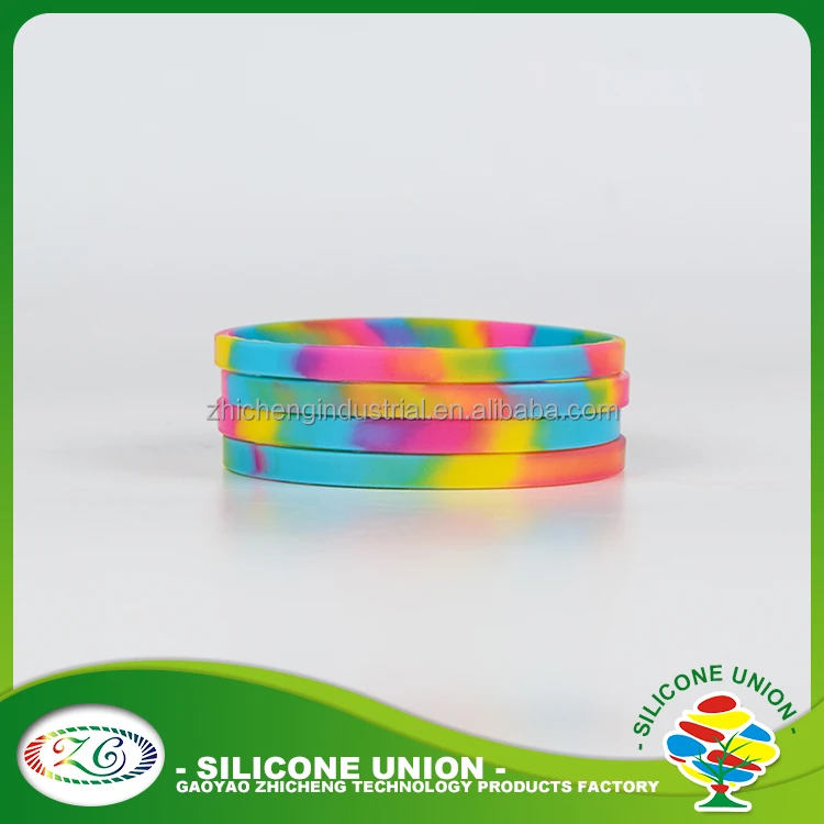 One Direction silk rpint thin rainbow color rubber silicone wristband silicone bracelet