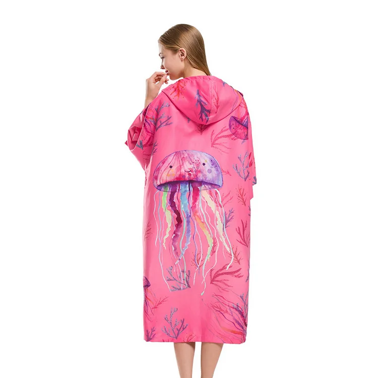 
Swimming And Outdoor Sports Microfiber Towel Surf Poncho Wet Suit Changing Robe With Custom Logo 