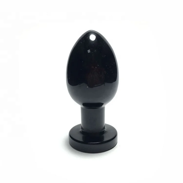 High quality hand carved quartz crystal black obsidian Anal plug for healing stones sale