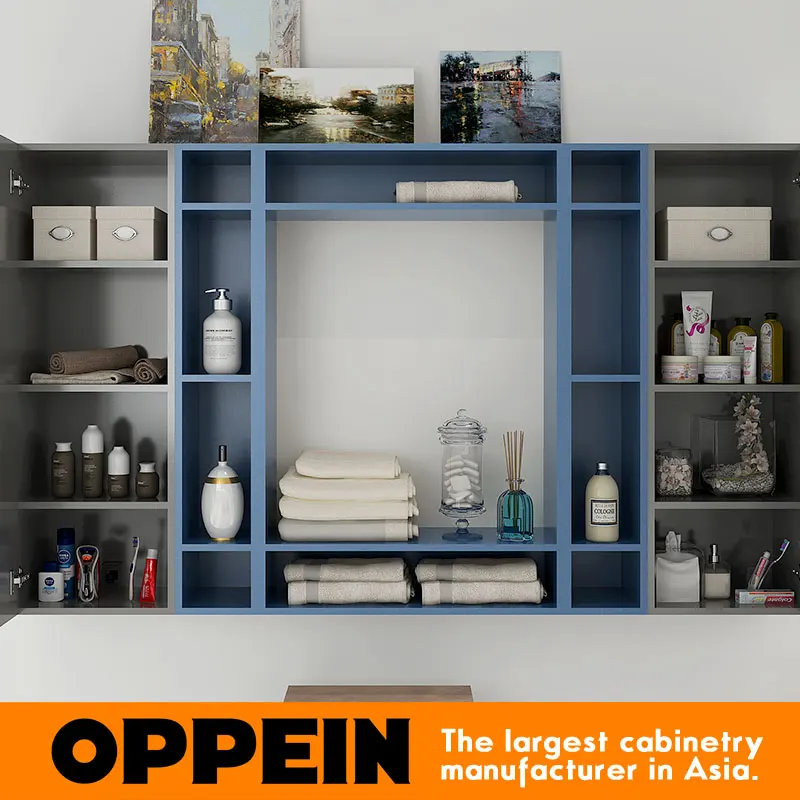 Black and White Acrylic Block Board Modern Bathroom Cabinet