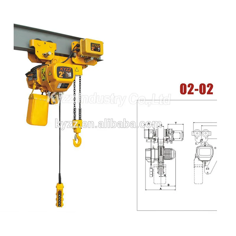 2 ton Electric Chain Hoist with Electric Monorail Trolley