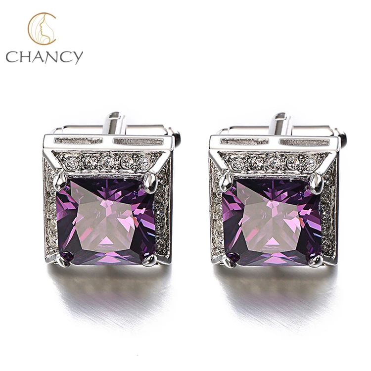 
wholesale high quality luxury zircon crystal business suit shirt cufflinks stud gift for boys and men 