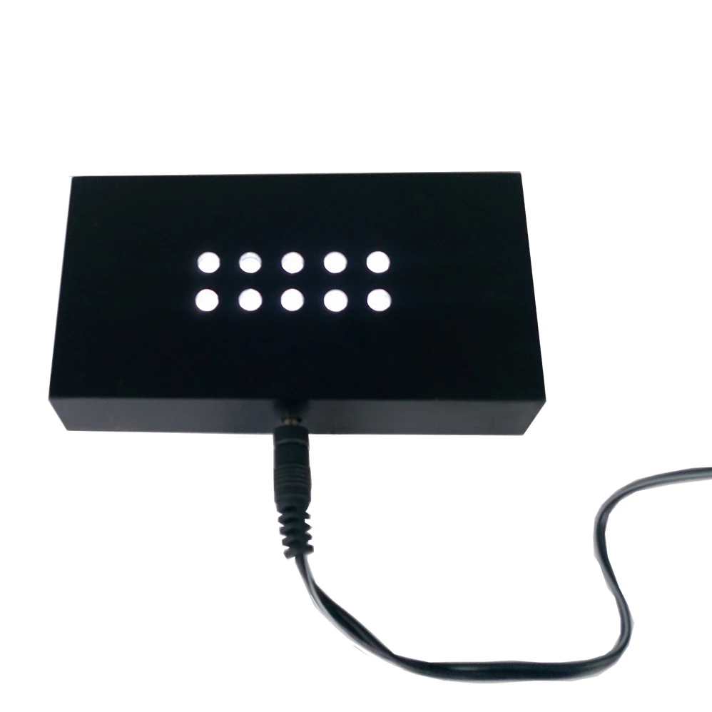 Small Rectangle Black plastic led 3D  crystals displaying light up stand base crafts